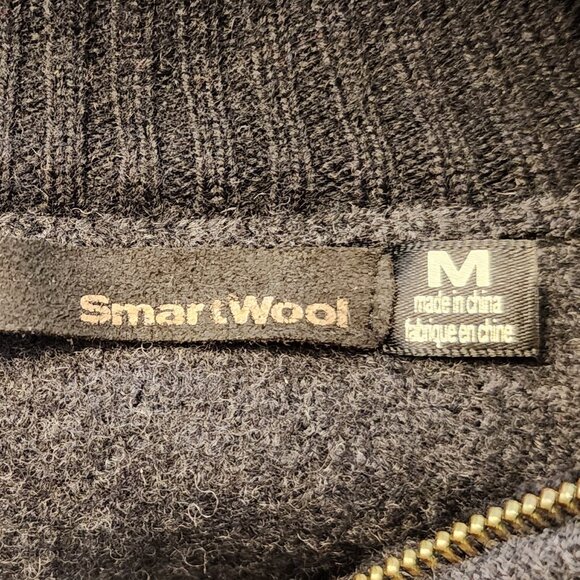 Smartwool 100% Merino Wool Full Zip Jacket Size Medium Charcoal Gray Ski Snow - Picture 5 of 8